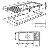 Мойка Smeg SG116D фото 2 в Челябинске