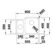 Мойка Blanco SUPRA 340/180-U, чаша справа полированная нержавеющая сталь фото 3 в Челябинске