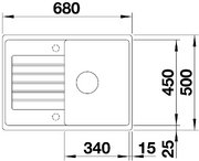 Мойка BLANCO ZIA 45 S Compact Silgranit антрацит фото 2 в Челябинске