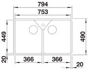 Мойка BLANCO VILLAE Double глянцевый белый фото 4 в Челябинске