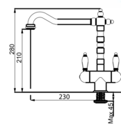 Смеситель Franke Old England бронза (с двумя ручками) фото 3 в Челябинске