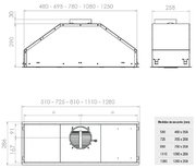 Встраиваемая вытяжка Pando GTI/810 INOX V.1050 ECO SEC PLUS фото 4 в Челябинске