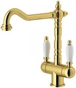 Смеситель Franke Old England золото (с двумя ручками)
