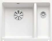 Мойка Blanco SUBLINE 350/150-U керамика отводная арматура InFino® глянцевый белый Мойка Blanco SUBLINE 350/150-U керамика отводная арматура InFino® глянцевый белый