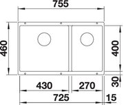 Мойка Blanco SUBLINE 430/270-U с отводной арматурой InFino® белый фото 3 в Челябинске
